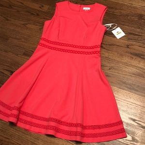 Calvin Klein coral dress with cutout detail